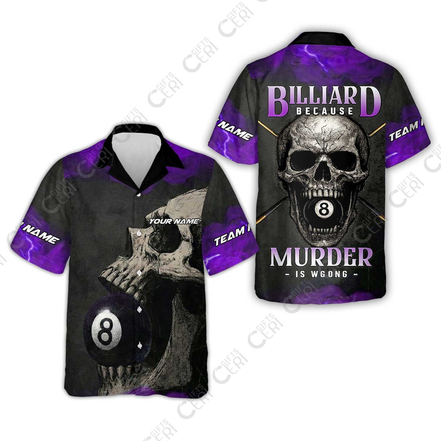 Customized Billiards Hawaiian Shirt, Personalized Death Break 8 Ball Jersey Gift For Billiard Players