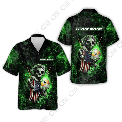 Customized Billiards Hawaiian Shirt, Personalized Ghost Break 9 Ball Jersey Gift For Billiard Players