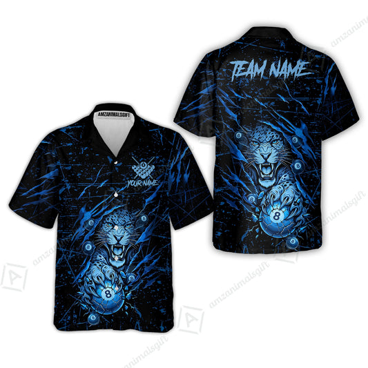 Customized Billiards Hawaiian Shirt, Panther Hold 8-Ball Billiards Jersey Gift For Billiard Players
