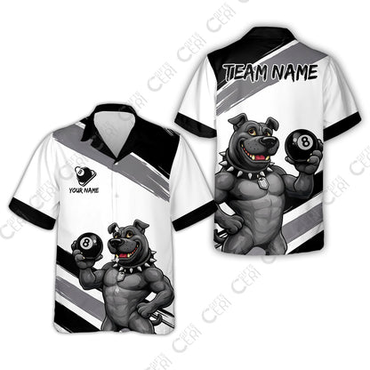 Customized Billiards Hawaiian Shirt, Personalized Pitbull 8 Ball Jersey Gift For Billiard Players
