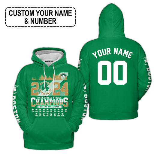 Boston American Basketball 2024 Playoff Final Champions Hoodie, Customized Basketball Shirt For Boston Basketball Fans - AOP