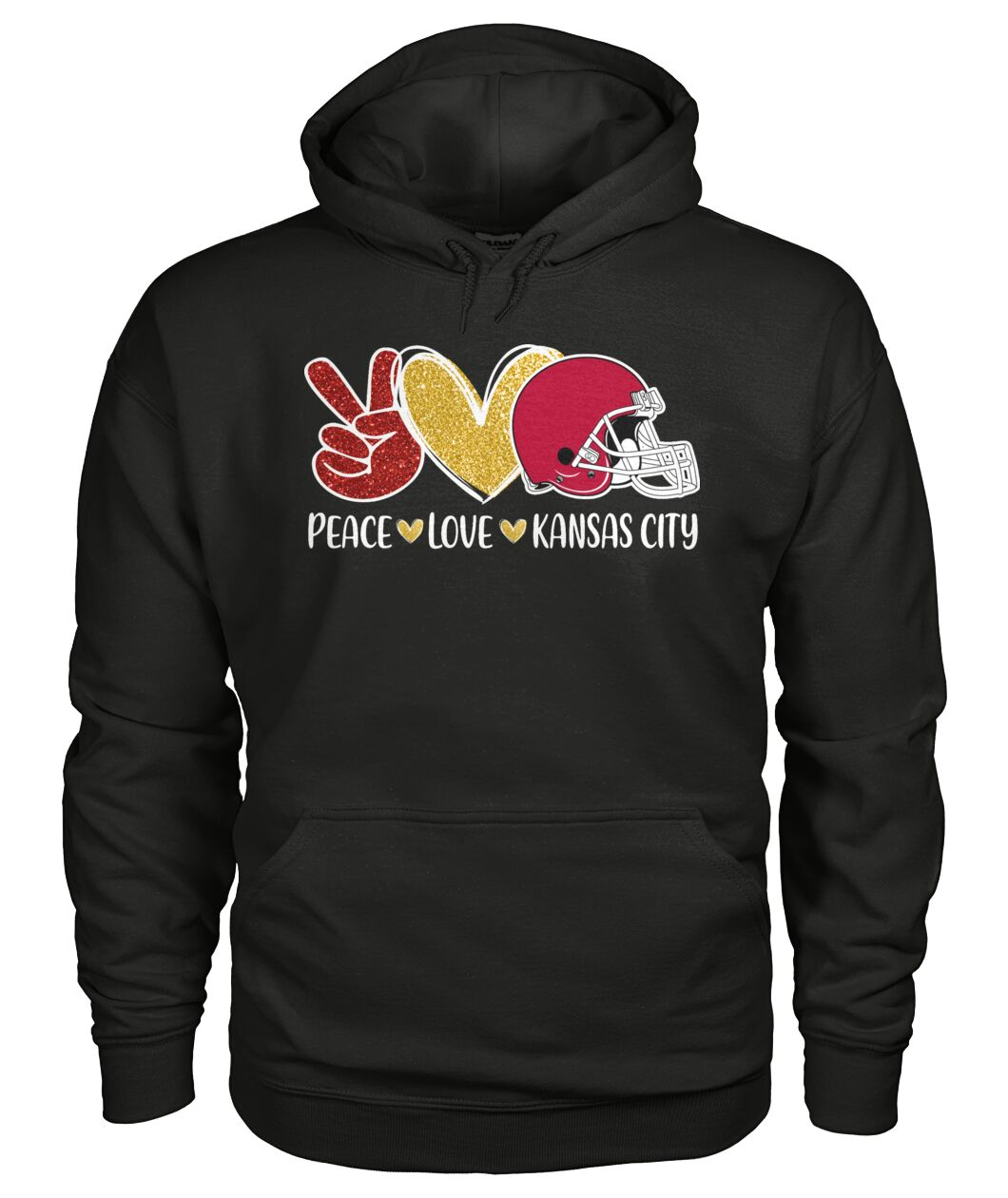 Kansas City American Football Peace Red Gold Long Sleeve Shirt, Perfect Outfit For Men Women Family Love Kansas City Football Sport