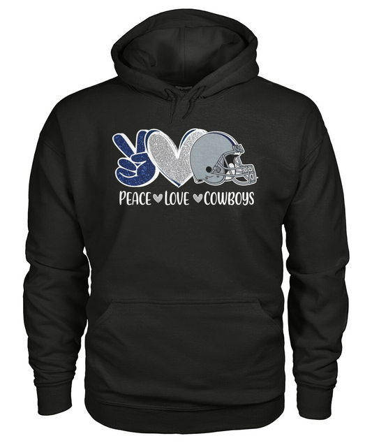 Cowboys American Football Peace Navy Blue Hoodies, Perfect Outfit For Men Women Family Love Cowboys Football Sport Lovers