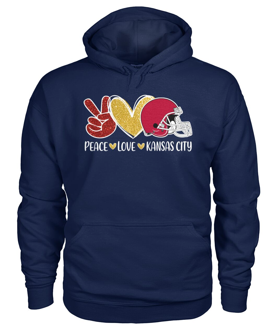 Kansas City American Football Peace Red Gold Long Sleeve Shirt, Perfect Outfit For Men Women Family Love Kansas City Football Sport