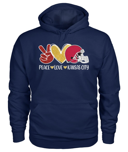 Kansas City American Football Peace Red Gold Long Sleeve Shirt, Perfect Outfit For Men Women Family Love Kansas City Football Sport
