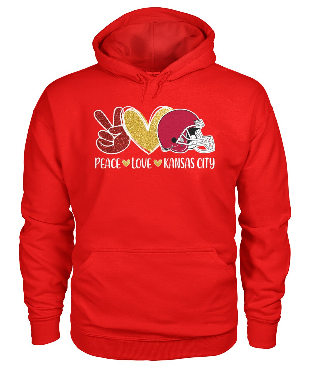 Kansas City American Football Peace Red Gold Long Sleeve Shirt, Perfect Outfit For Men Women Family Love Kansas City Football Sport