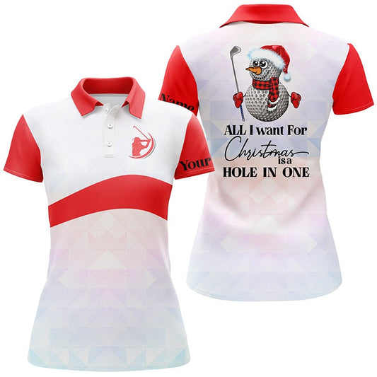 Customized Name Golf Women Polo Shirts,  Funny Christmas Personalized Christmas Is A Hole In One Shirt - Perfect Gift For Ladies, Golfers, Golf Lovers