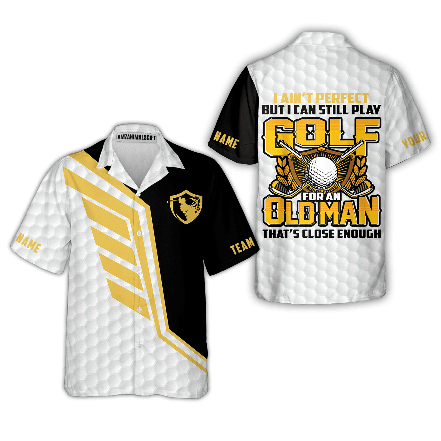 I Ain't Perfect But I Can Still Play Golf Polo Shirt, Black And White Golfing Shirt For Men, Best Gift For Men