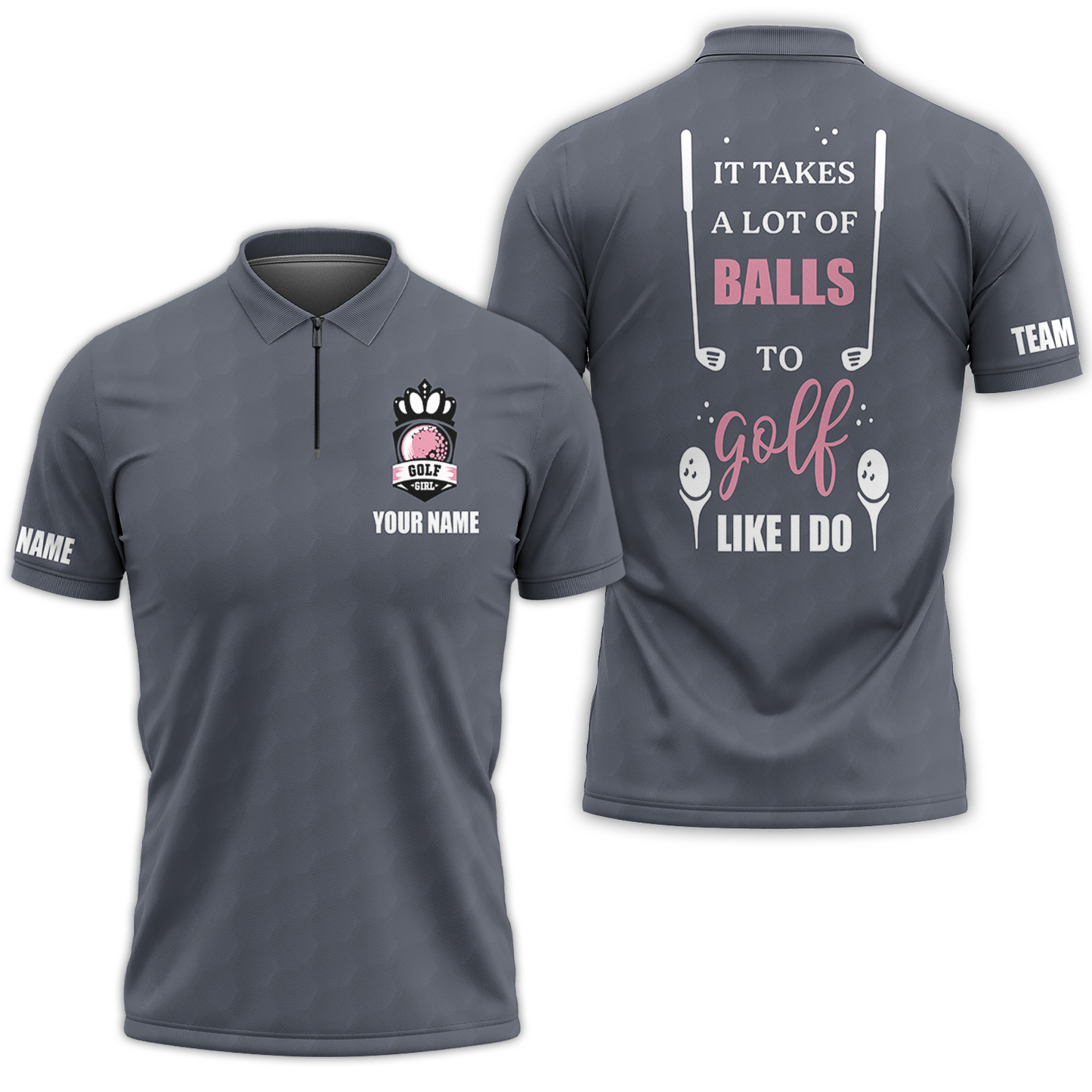 Golf Women Polo Shirt, It Takes A Lot Of Balls To Golf Like I Do Golf Short Sleeve Shirt For Ladies, Cool Gift For Female Golfers