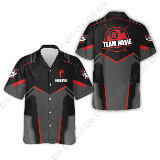 Customized 8 Ball Pool Hawaiian Shirt, Billiards Man Vector 8-Ball, Billiards Jerseys