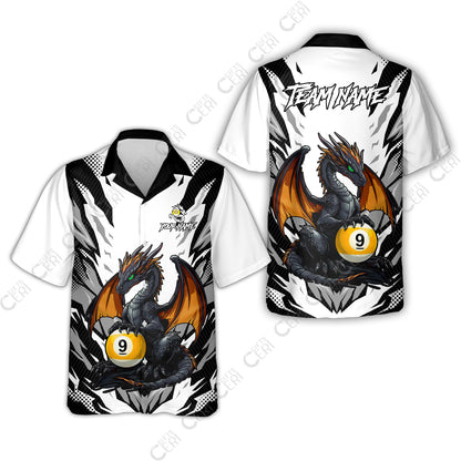 Customized Billiards Hawaiian Shirt, Personalized Baby Dragon 9 Ball Jersey Gift For Billiard Players