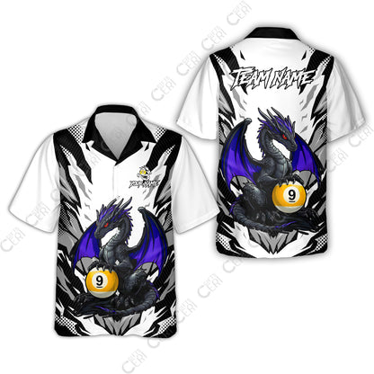 Customized Billiards Hawaiian Shirt, Personalized Baby Dragon 9 Ball Jersey Gift For Billiard Players
