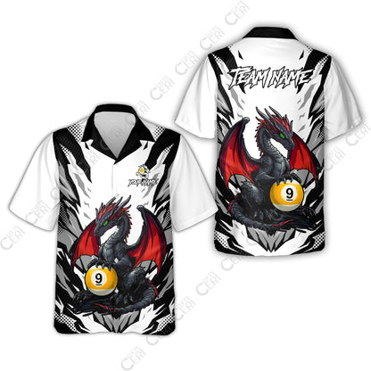 Customized Billiards Hawaiian Shirt, Personalized Baby Dragon 9 Ball Jersey Gift For Billiard Players