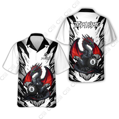 Customized Billiards Hawaiian Shirt, Personalized Baby Dragon 8 Ball Jersey Gift For Billiard Players