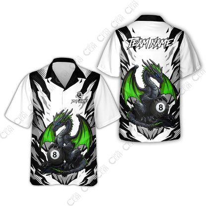 Customized Billiards Hawaiian Shirt, Personalized Baby Dragon 8 Ball Jersey Gift For Billiard Players