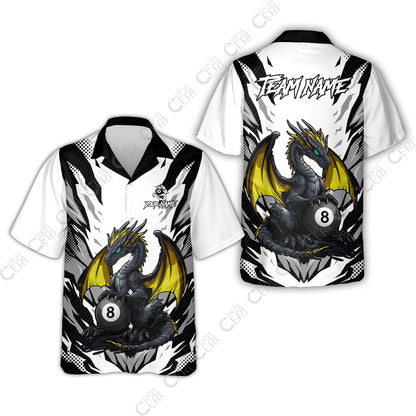 Customized Billiards Hawaiian Shirt, Personalized Baby Dragon 8 Ball Jersey Gift For Billiard Players