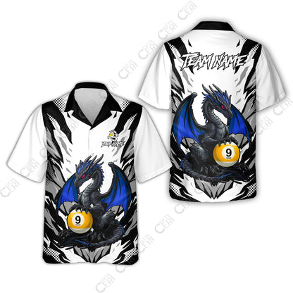 Customized Billiards Hawaiian Shirt, Personalized Baby Dragon 9 Ball Jersey Gift For Billiard Players