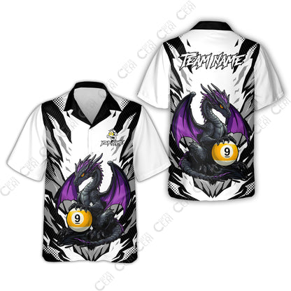 Customized Billiards Hawaiian Shirt, Personalized Baby Dragon 9 Ball Jersey Gift For Billiard Players