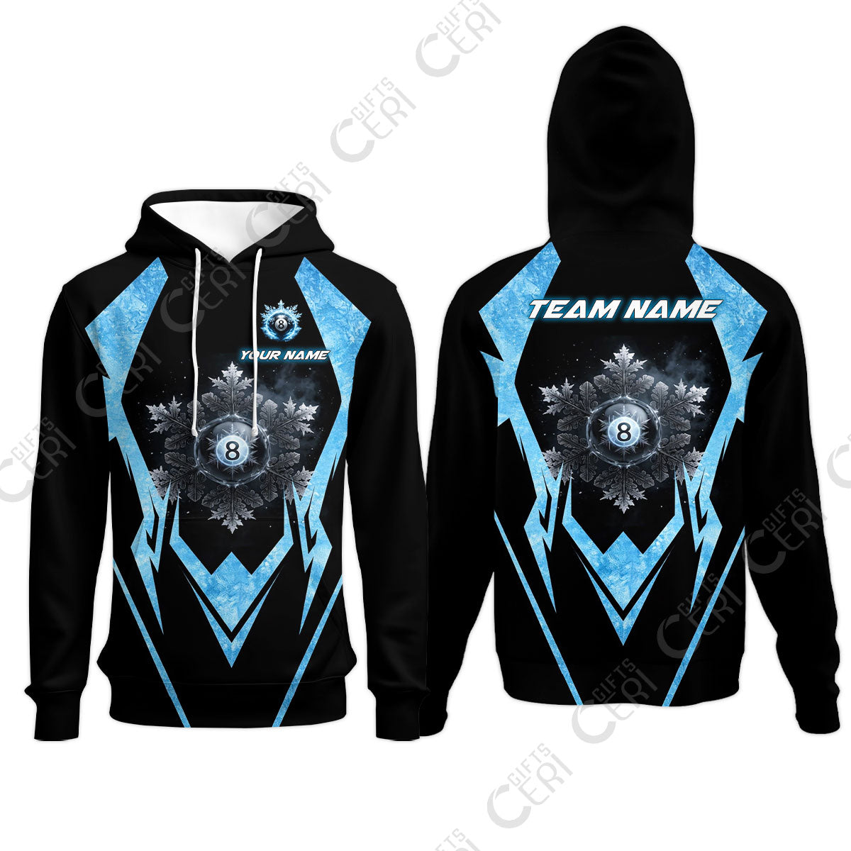 Customized Billiards Hoodies, Personalized Ice Break 8 Ball Jersey Gift For Billiard Players