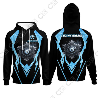 Customized Billiards Hoodies, Personalized Ice Break 8 Ball Jersey Gift For Billiard Players
