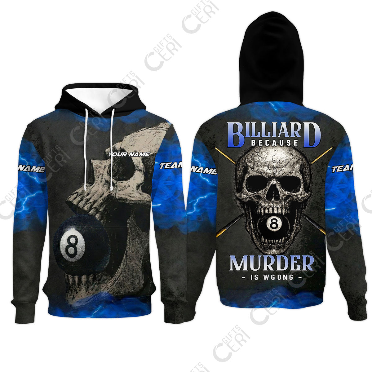 Customized Billiards Hoodies, Personalized Death Break 8 Ball Jersey Gift For Billiard Players