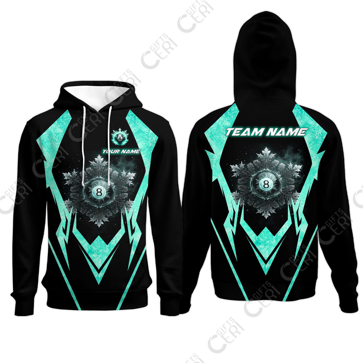 Customized Billiards Hoodies, Personalized Ice Break 8 Ball Jersey Gift For Billiard Players