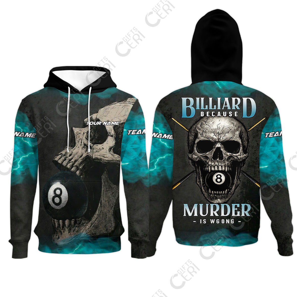 Customized Billiards Hoodies, Personalized Death Break 8 Ball Jersey Gift For Billiard Players