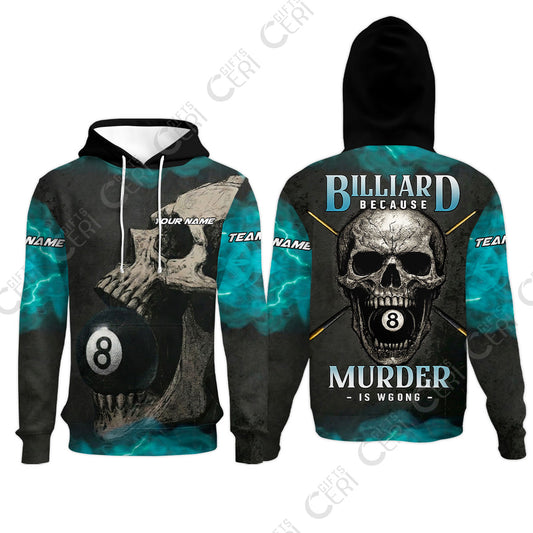 Customized Billiards Hoodies, Personalized Death Break 8 Ball Jersey Gift For Billiard Players