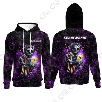 Customized Billiards Hoodies, Personalized Ghost Break 9 Ball Jersey Gift For Billiard Players