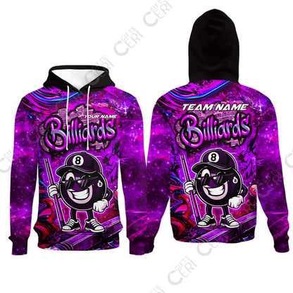 Customized Billiards Hoodies, Personalized Street Graffiti 8 Ball Jersey Gift For Billiard Players