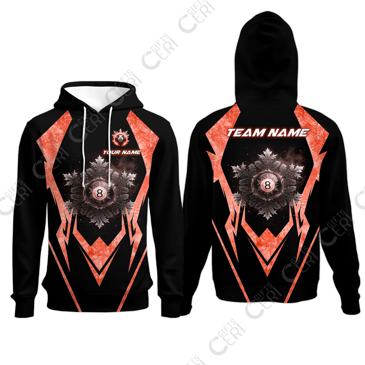 Customized Billiards Hoodies, Personalized Ice Break 8 Ball Jersey Gift For Billiard Players