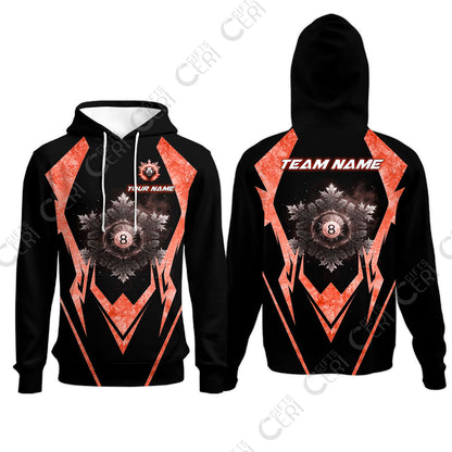 Customized Billiards Hoodies, Personalized Ice Break 8 Ball Jersey Gift For Billiard Players