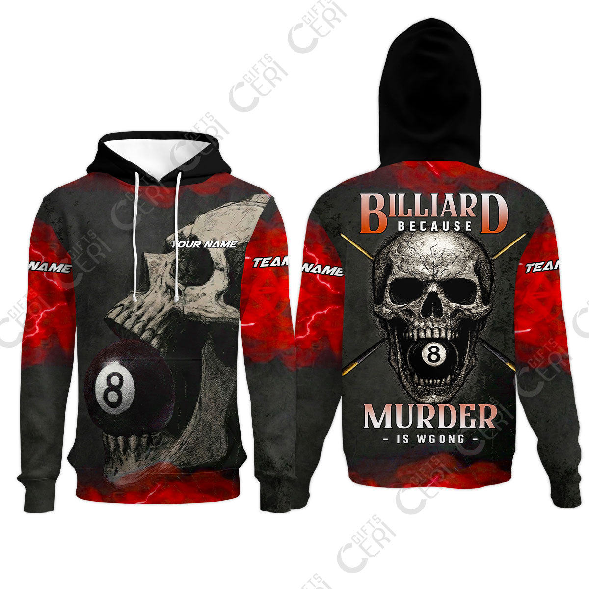 Customized Billiards Hoodies, Personalized Death Break 8 Ball Jersey Gift For Billiard Players