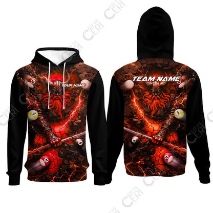 Customized Billiards Hoodies, Personalized Thunder Viking Billiards Jersey Gift For Billiard Players