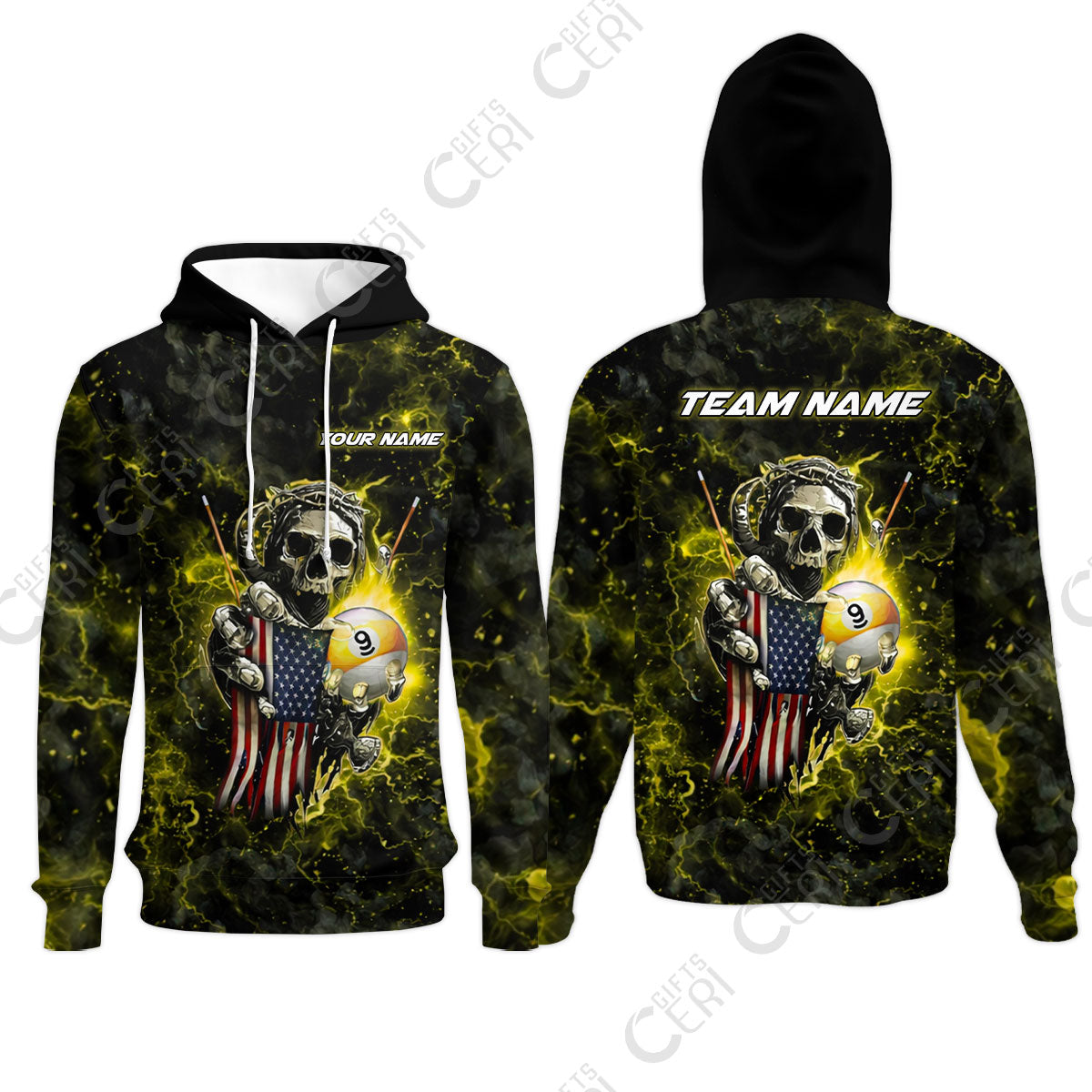 Customized Billiards Hoodies, Personalized Ghost Break 9 Ball Jersey Gift For Billiard Players