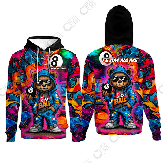 Customized 8 Ball Pool Hoodies, Billiard 8-Ball Street Legend, Billiards Jerseys