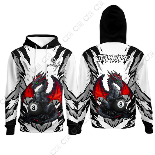 Customized Billiards Hoodies, Personalized Baby Dragon 8 Ball Jersey Gift For Billiard Players