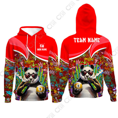 Customized 9 Ball Pool Hoodies, 9-Ball Panda Bamboo Billiards, Billiards Jerseys