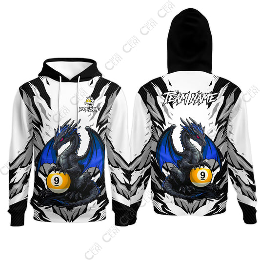Customized Billiards Hoodies, Personalized Baby Dragon 9 Ball Jersey Gift For Billiard Players