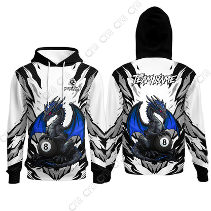 Customized Billiards Hoodies, Personalized Baby Dragon 8 Ball Jersey Gift For Billiard Players