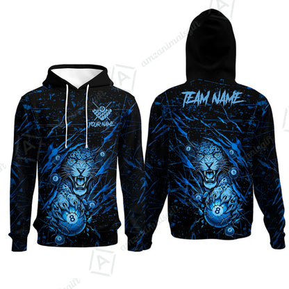 Customized Billiards Hoodies, Panther Hold 8-Ball Billiards Jersey Gift For Billiard Players