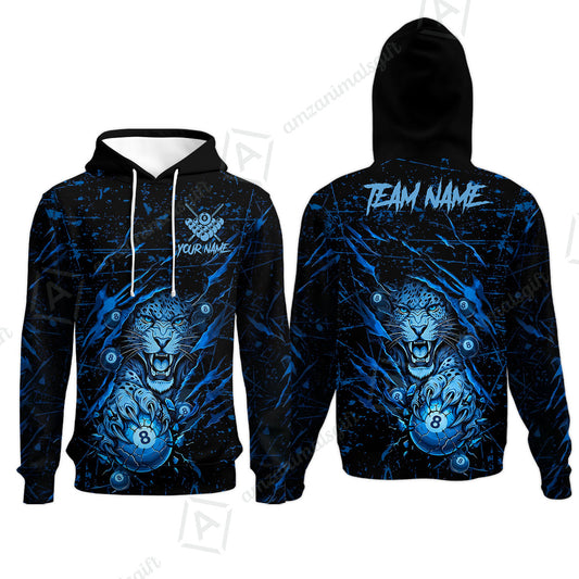 Customized Billiards Hoodies, Panther Hold 8-Ball Billiards Jersey Gift For Billiard Players