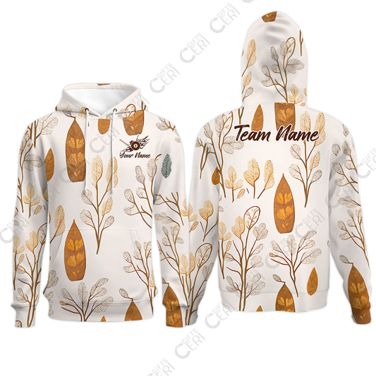 Customized 8 Ball Pool Hoodies, Leaves Pattern Billiard 8-Ball, Personalized Billiards Jersey
