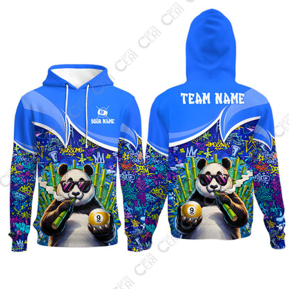 Customized 9 Ball Pool Hoodies, 9-Ball Panda Bamboo Billiards, Billiards Jerseys