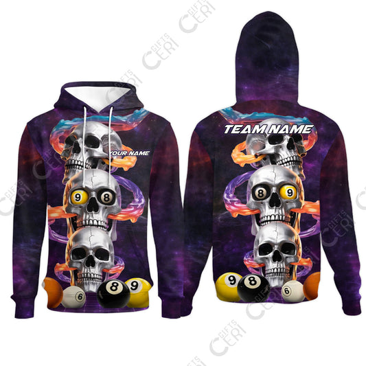 Customized 8 Ball Pool Hoodies, Billiards 8-Ball Galaxy Reaper, Billiards Jerseys