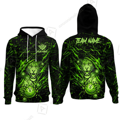 Customized Billiards Hoodies, Panther Hold 8-Ball Billiards Jersey Gift For Billiard Players