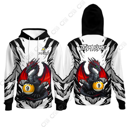 Customized Billiards Hoodies, Personalized Baby Dragon 9 Ball Jersey Gift For Billiard Players