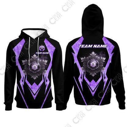 Customized Billiards Hoodies, Personalized Ice Break 8 Ball Jersey Gift For Billiard Players