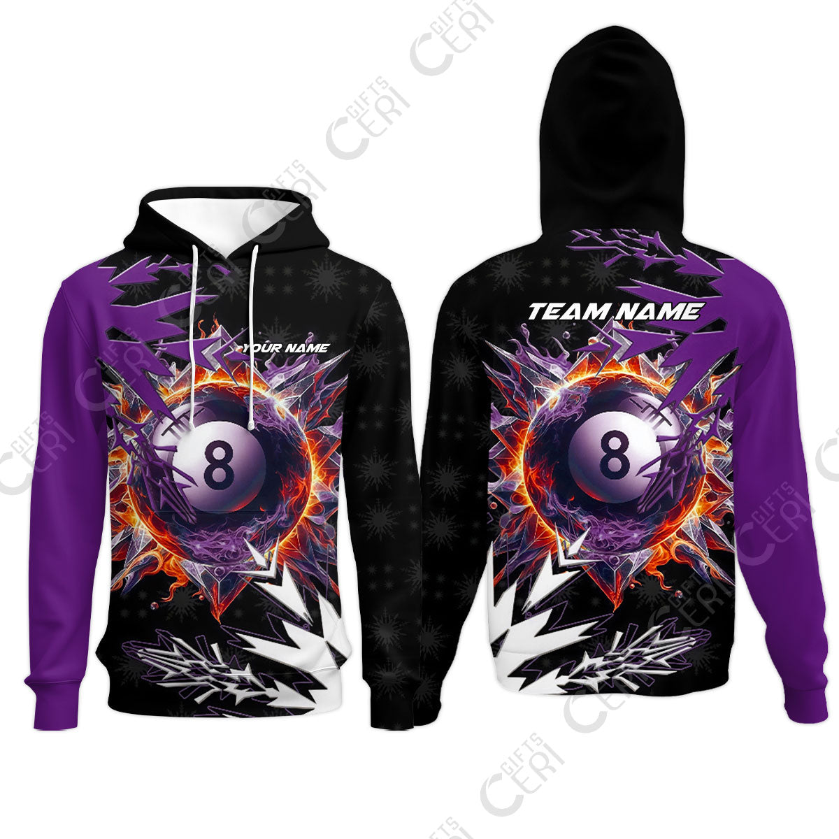 Customized Billiards Hoodies, Personalized Frostfire 8 Ball Jersey Gift For Billiard Players