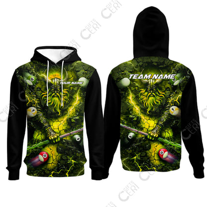 Customized Billiards Hoodies, Personalized Thunder Viking Billiards Jersey Gift For Billiard Players
